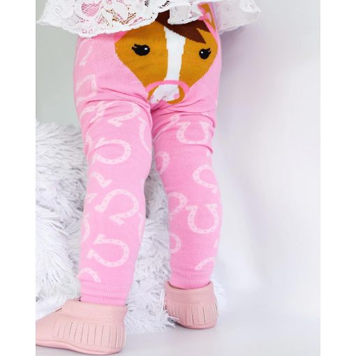 Pink Horse Cotton Leggings (3-12mos) - Image 2