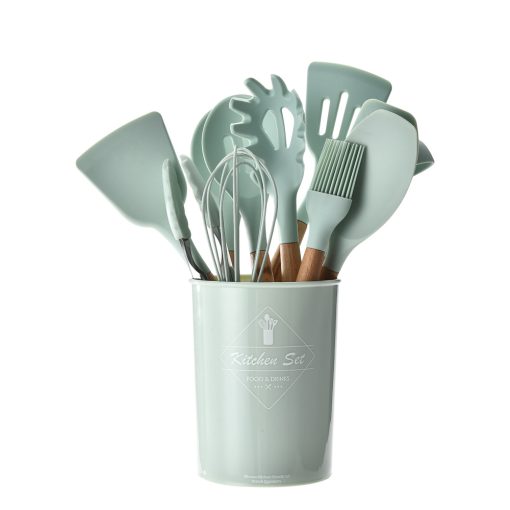 Silicone & Beechwood Utensil Set (Sage) - Image 3