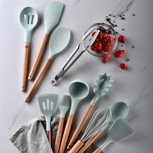 Silicone & Beechwood Utensil Set (Red) - Image 6