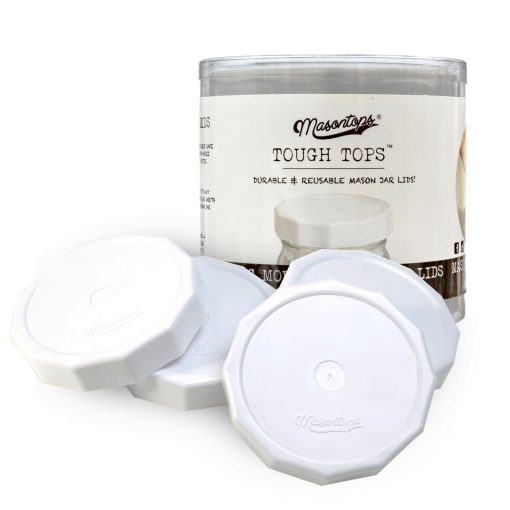 Regular Mouth Tough Tops Airtight Lids (White)