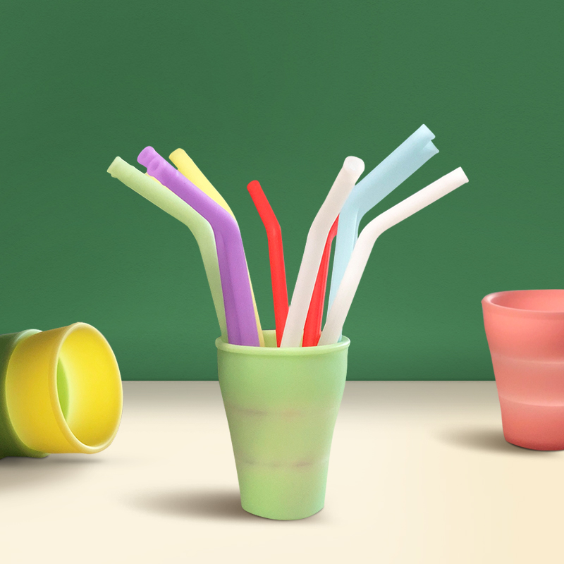 X-Wide Silicone Straws (Bent) - Reusables And More