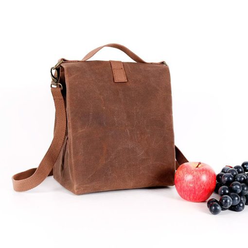 Insulated Waxed Canvas Lunch Sack - Image 5