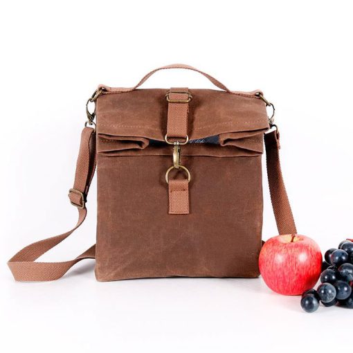 Insulated Waxed Canvas Lunch Sack - Image 3