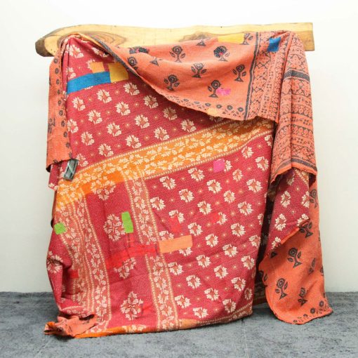 Indian Kantha Blanket (King) #0010 - Image 3