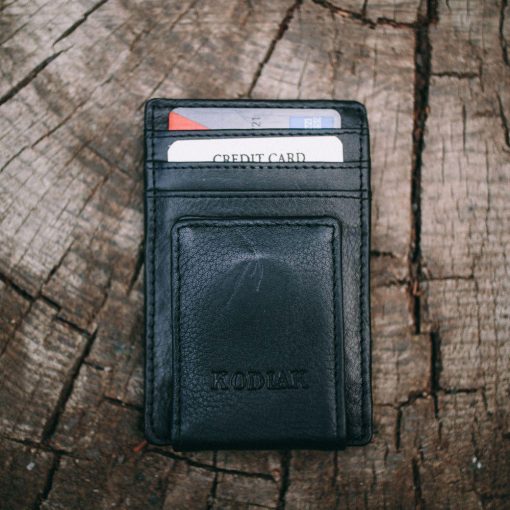 Top Grain Leather Money Clip (Black)