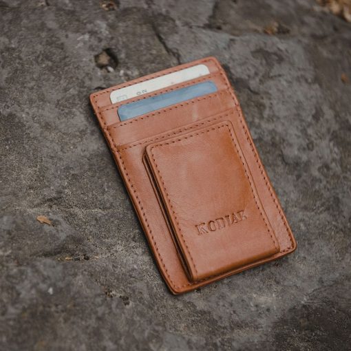 Top Grain Leather Money Clip (Saddle)