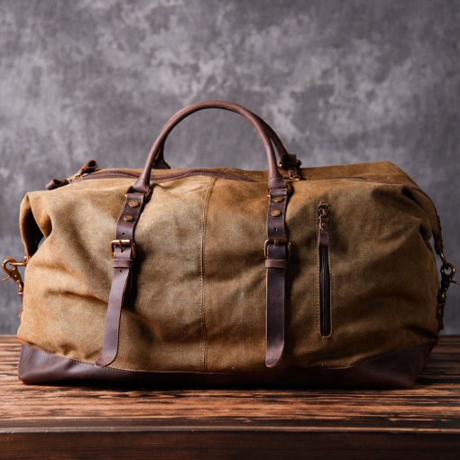 Canvas Weekender Bag (Khaki)