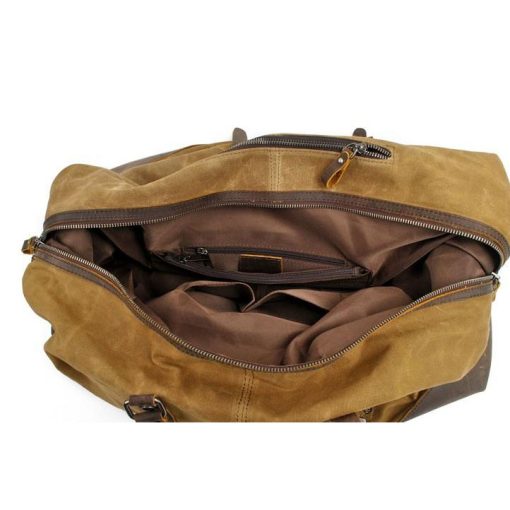 Canvas Weekender Bag (Khaki) - Image 3