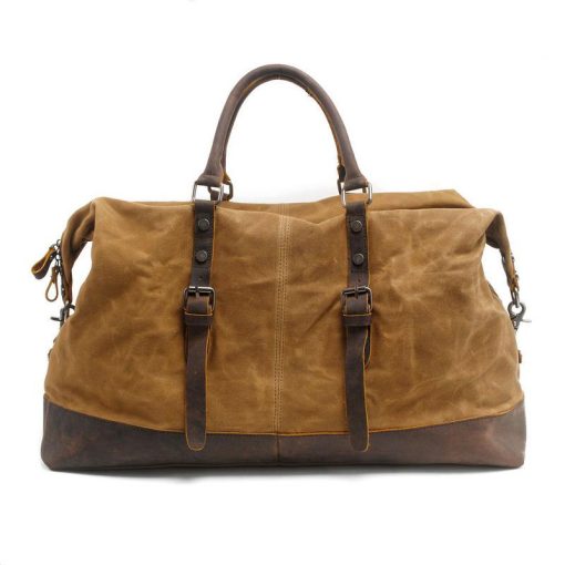 Canvas Weekender Bag (Khaki) - Image 4