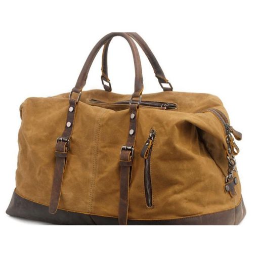 Canvas Weekender Bag (Khaki) - Image 7