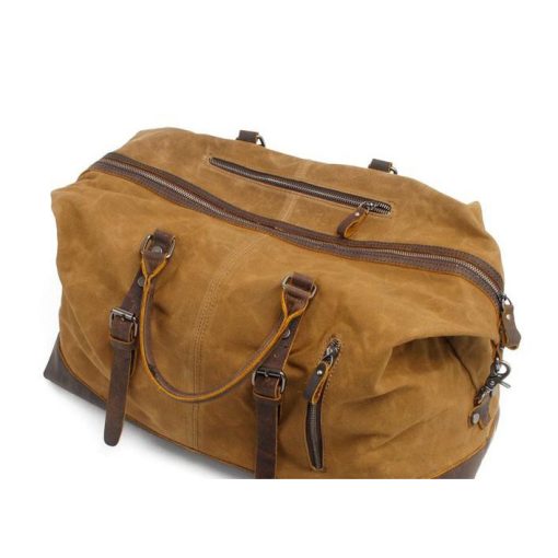 Canvas Weekender Bag (Khaki) - Image 8