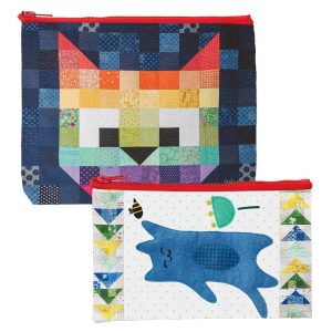 Patchwork Cats Eco Pouches (Set of 2)