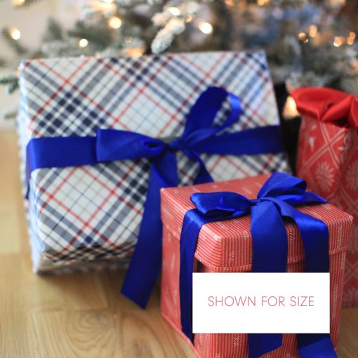 Medium Blue & Red Plaid Reusable Gift Box - Image 2