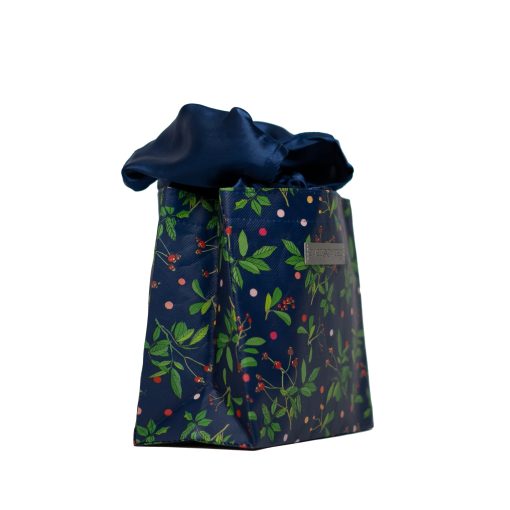 Reusable Medium Berries & Foliage Gift Bag w Satin Closure - Image 4