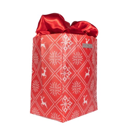 Reusable Large Reindeer Gift Bag With Satin Closure - Image 4