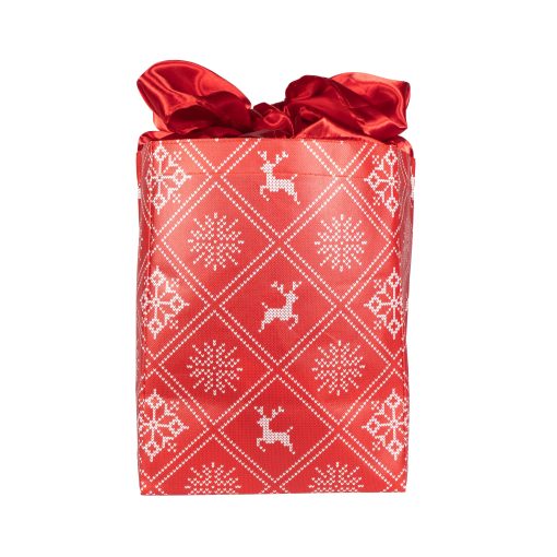 Reusable Large Reindeer Gift Bag With Satin Closure - Image 3