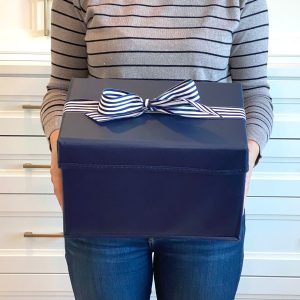 Shoebox Size Navy Reusable Gift Box