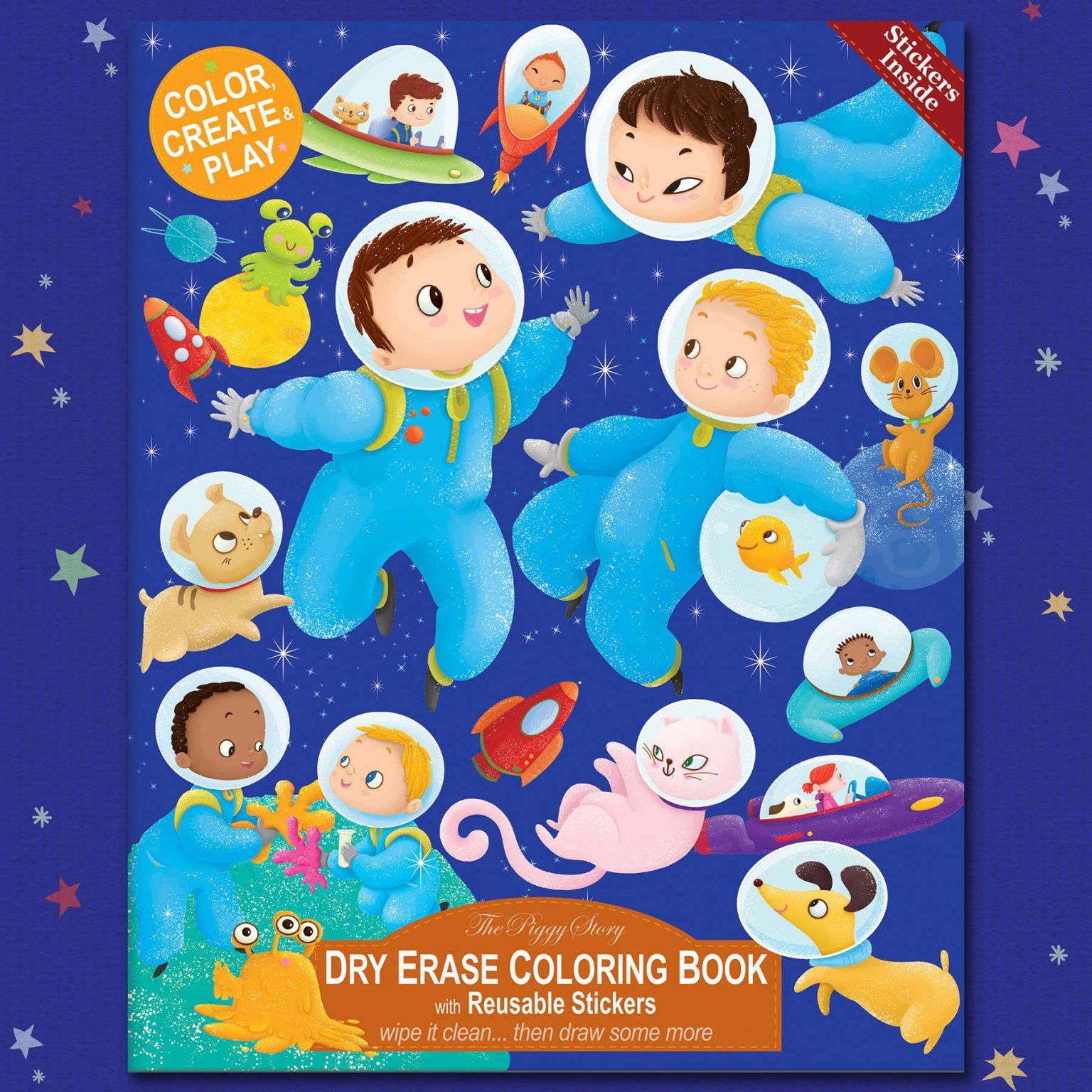 Space Adventure Dry Erase Coloring Book The Piggy Story