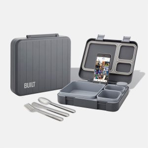Built Lunchbox with Utensils (Cool Grey)