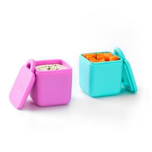 2-Pack OmieDip Sauce & Dip Containers (Pink/Teal)