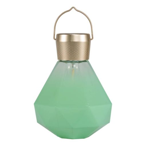 5.5" Gem Light Glass Solar Lantern (Jade) - Image 7