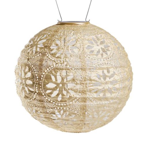 12" Boho Solar Lantern (Pearl) - Image 3