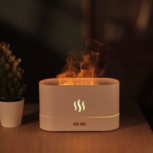 Ultrasonic "Flame" Humidifier / Diffuser (White)