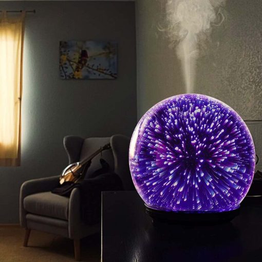 Glass Ultrasonic Firework Humidifier Diffuser (Globe) - Image 2