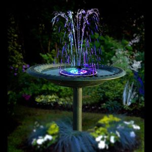 Solar Powered Water Fountain w/ Lighting