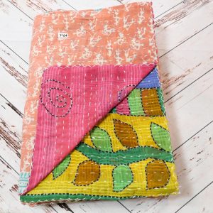Indian Kantha Blanket (Twin/Throw) #0164