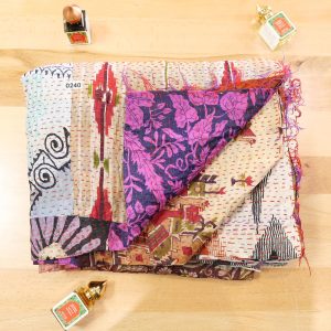 Indian Kantha Silk Blanket #0240