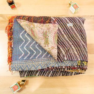 Indian Kantha Silk Blanket #0242