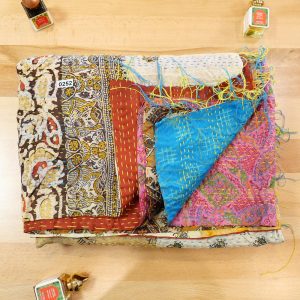 Indian Kantha Silk Blanket #0252