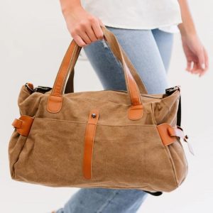 Medium Canvas Duffel Bag (Brown)