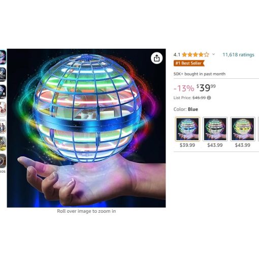 2023 Flying Hover Orb Ball w Remote (Blue) - Image 2