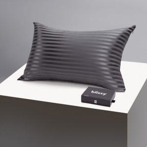 Silk Pillowcase<br>Grey Striped