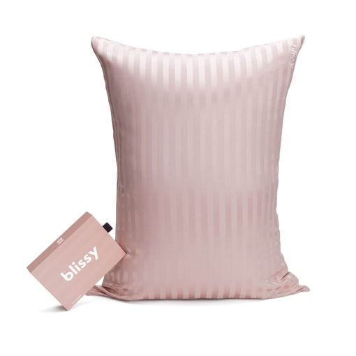 Silk Pillowcase<br>Pink Striped - Image 2