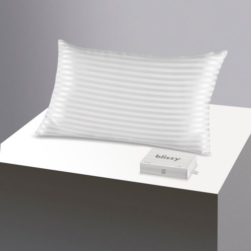 Silk Pillowcase<br>White Striped - Image 4