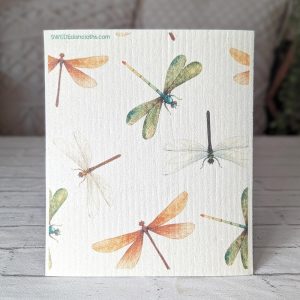 Reusable Swedish Dishcloth (Dragonfly Collage)