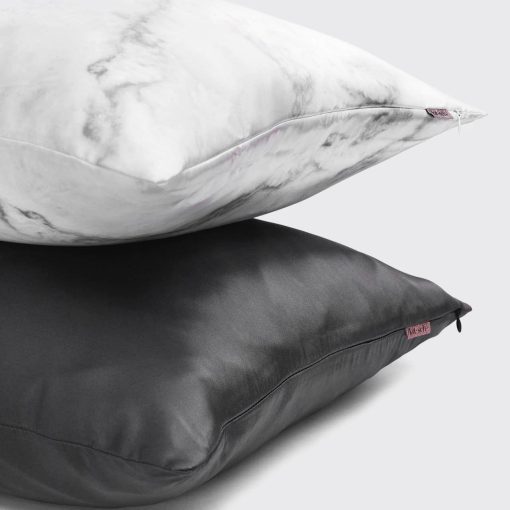 Kitsch Charcoal<br>Satin Pillowcase (Standard / Queen) - Image 4