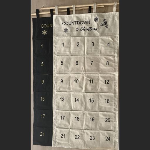 Cotton Canvas Embroidered Advent Calendar (Natural) - Image 4