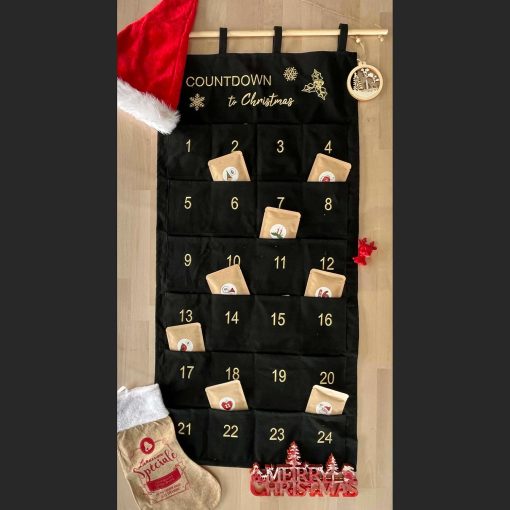 Cotton Canvas Embroidered Advent Calendar (Black) - Image 4