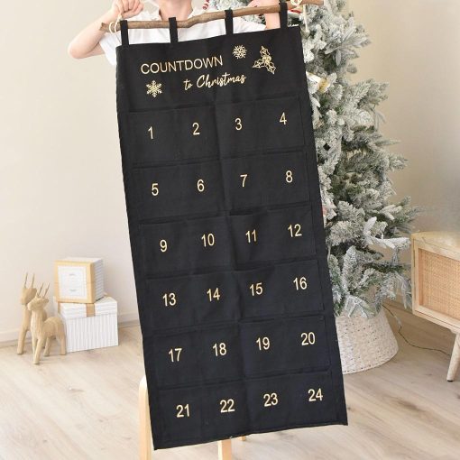 Cotton Canvas Embroidered Advent Calendar (Black) - Image 6