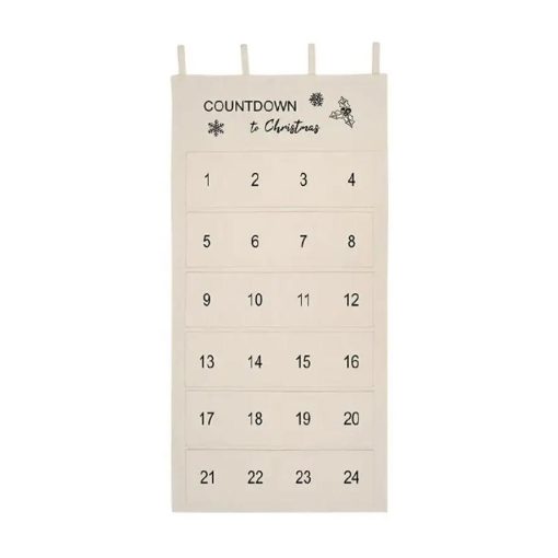 Cotton Canvas Embroidered Advent Calendar (Natural) - Image 8