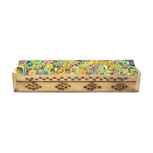 Hand Painted Incense Box Burner (Peace & Love) - Image 4