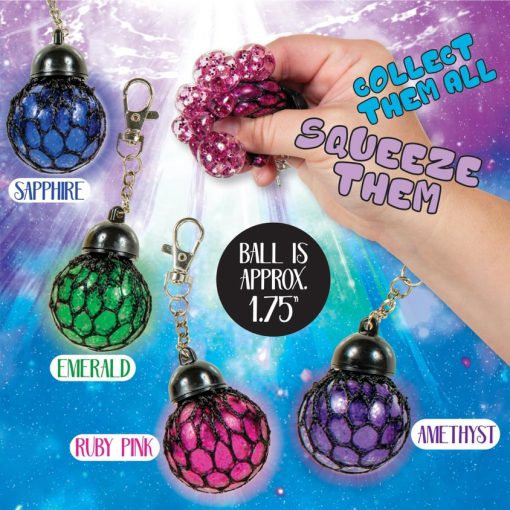 Sparkly Mesh Squeeze Ball Keychain - Image 2