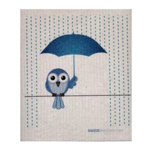 Reusable Swedish Dishcloth (Bluebird in the Rain)