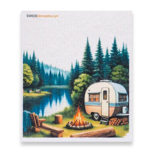 Reusable Swedish Dishcloth (Camper by the Lake)