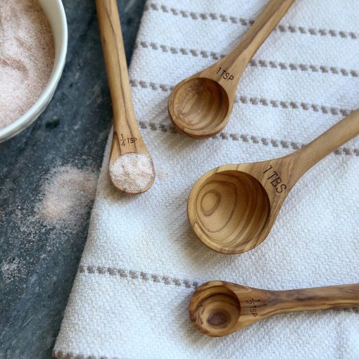 Olive Wood Long Handle Measuring Spoon Set - Image 2