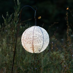 12" Monstera Solar Lantern (Porcelain)